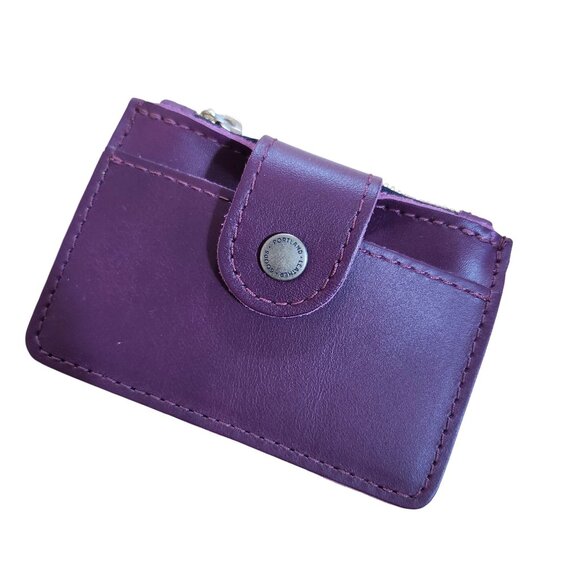 Portland Leather Handbags - Portland Leather Sabrina Wallet Purple Lollipop Leather Snap Coin Card Holder